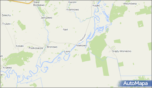 mapa Niwkowo, Niwkowo na mapie Targeo