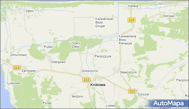 mapa Parszczyce, Parszczyce na mapie Targeo