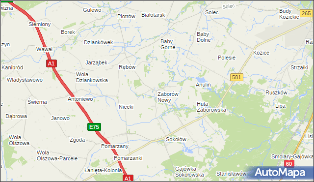 mapa Zaborów Nowy, Zaborów Nowy na mapie Targeo