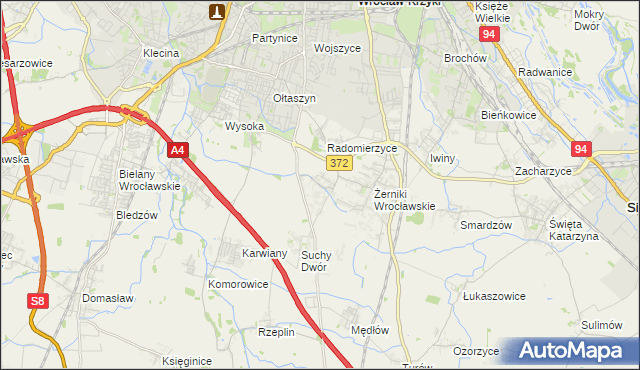 mapa Biestrzyków, Biestrzyków na mapie Targeo