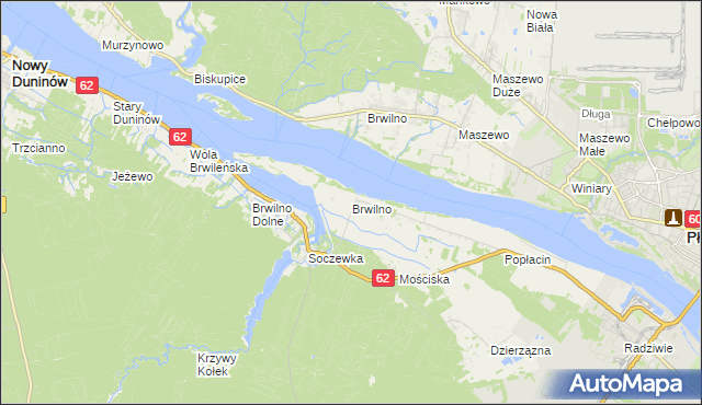 mapa Brwilno gmina Nowy Duninów, Brwilno gmina Nowy Duninów na mapie Targeo