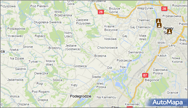 mapa Brzezna, Brzezna na mapie Targeo