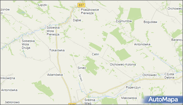 mapa Celin, Celin na mapie Targeo