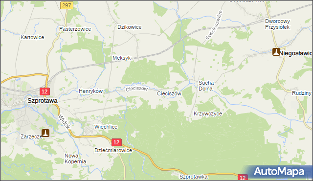 mapa Cieciszów, Cieciszów na mapie Targeo