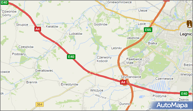 mapa Czerwony Kościół, Czerwony Kościół na mapie Targeo