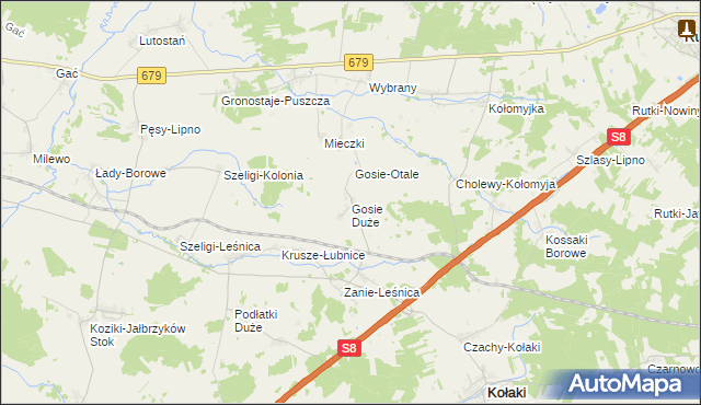 mapa Gosie Duże, Gosie Duże na mapie Targeo