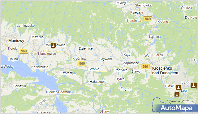 mapa Grywałd, Grywałd na mapie Targeo