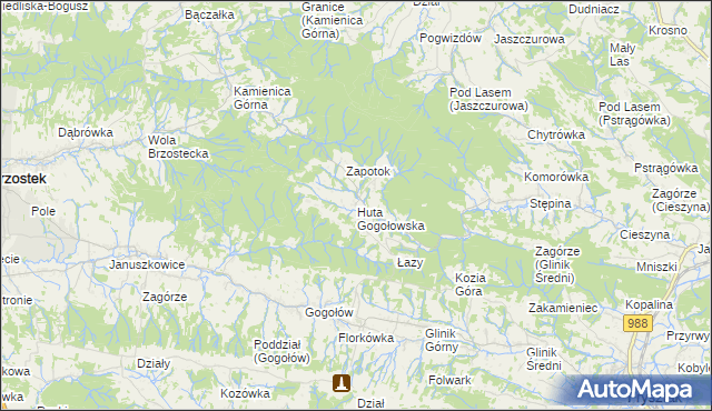 mapa Huta Gogołowska, Huta Gogołowska na mapie Targeo