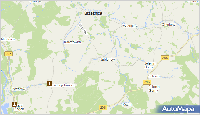 mapa Jabłonów gmina Brzeźnica, Jabłonów gmina Brzeźnica na mapie Targeo