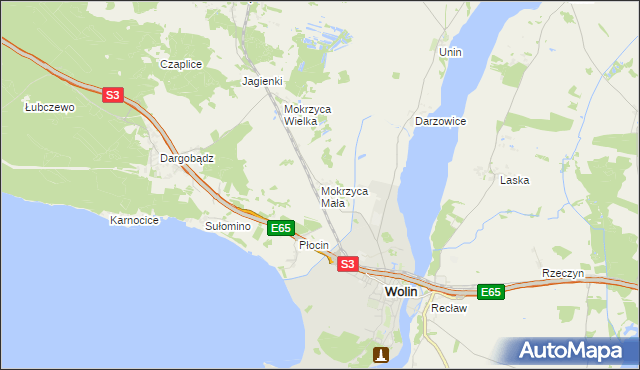 mapa Mokrzyca Mała, Mokrzyca Mała na mapie Targeo