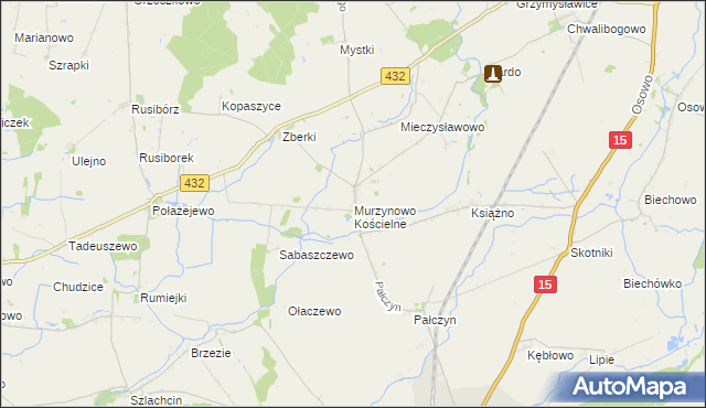 mapa Murzynowo Kościelne, Murzynowo Kościelne na mapie Targeo