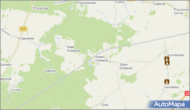 mapa Nowe Drzewce, Nowe Drzewce na mapie Targeo