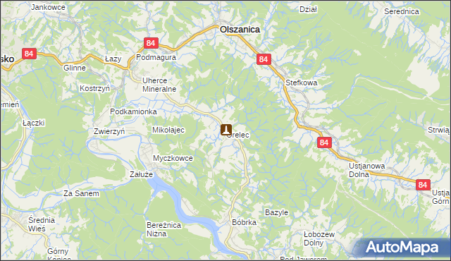 mapa Orelec, Orelec na mapie Targeo
