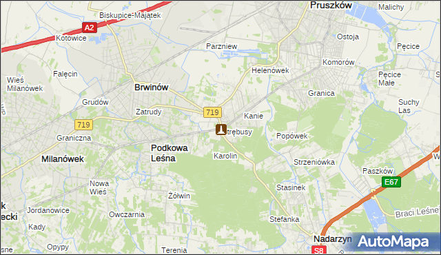 mapa Otrębusy, Otrębusy na mapie Targeo