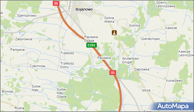 mapa Pakówka, Pakówka na mapie Targeo