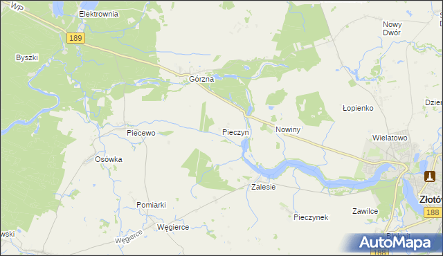 mapa Pieczyn, Pieczyn na mapie Targeo