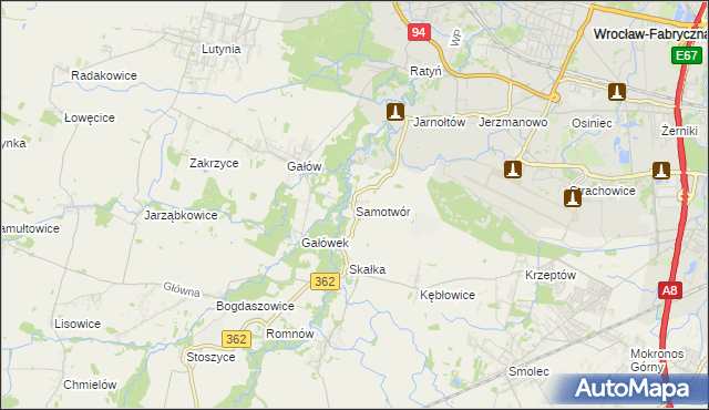 mapa Samotwór, Samotwór na mapie Targeo