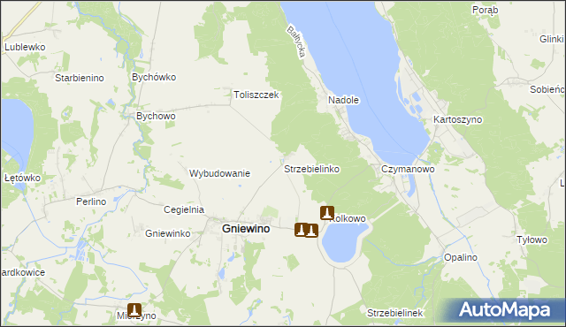 mapa Strzebielinko, Strzebielinko na mapie Targeo