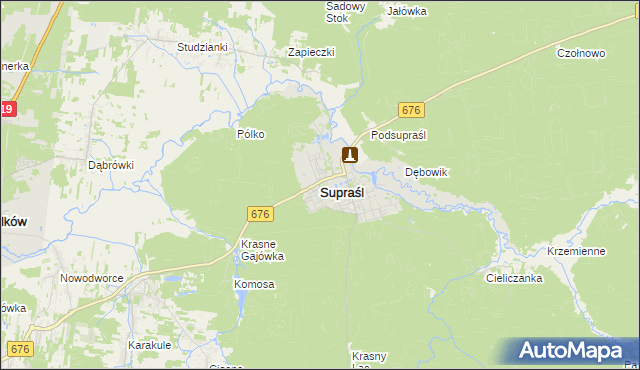 mapa Supraśl, Supraśl na mapie Targeo