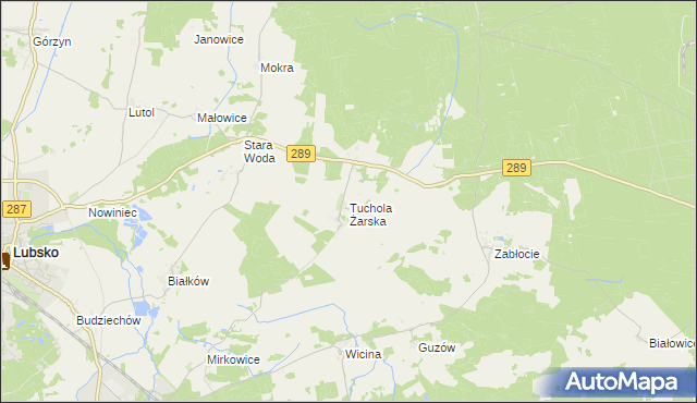 mapa Tuchola Żarska, Tuchola Żarska na mapie Targeo