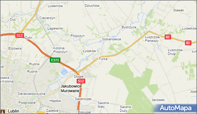 mapa Turka gmina Wólka, Turka gmina Wólka na mapie Targeo