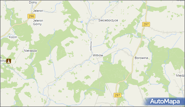 mapa Witków gmina Szprotawa, Witków gmina Szprotawa na mapie Targeo