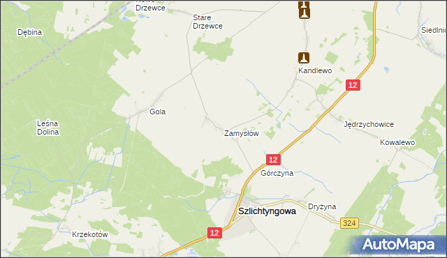 mapa Zamysłów, Zamysłów na mapie Targeo