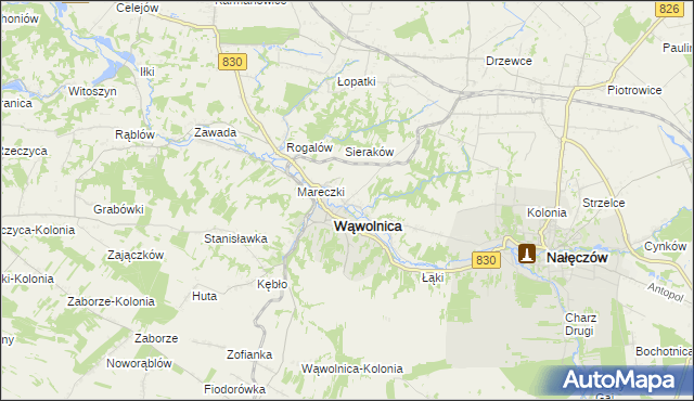 mapa Zarzeka gmina Wąwolnica, Zarzeka gmina Wąwolnica na mapie Targeo