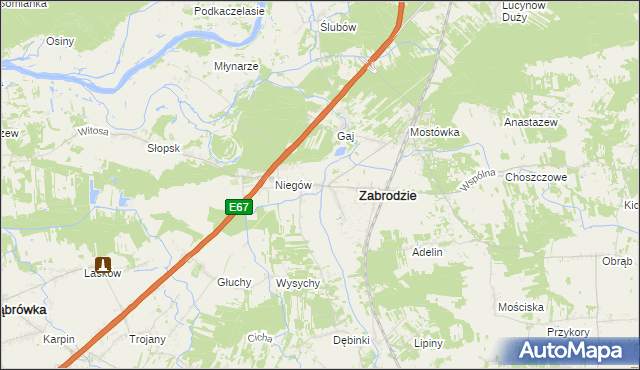 mapa Zazdrość gmina Zabrodzie, Zazdrość gmina Zabrodzie na mapie Targeo