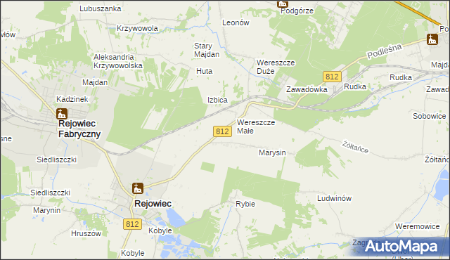 mapa Adamów gmina Rejowiec, Adamów gmina Rejowiec na mapie Targeo