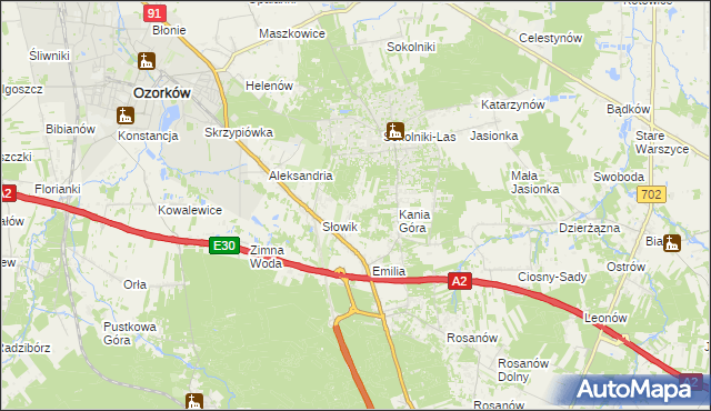 mapa Adolfów gmina Zgierz, Adolfów gmina Zgierz na mapie Targeo