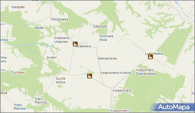 mapa Aleksandrów gmina Gościeradów, Aleksandrów gmina Gościeradów na mapie Targeo