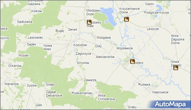 mapa Aleksandrów gmina Pińczów, Aleksandrów gmina Pińczów na mapie Targeo