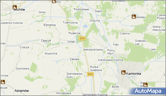 mapa Aleksandrówka gmina Michów, Aleksandrówka gmina Michów na mapie Targeo