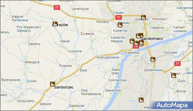 mapa Andruszkowice, Andruszkowice na mapie Targeo