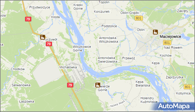 mapa Antoniówka Świerżowska, Antoniówka Świerżowska na mapie Targeo