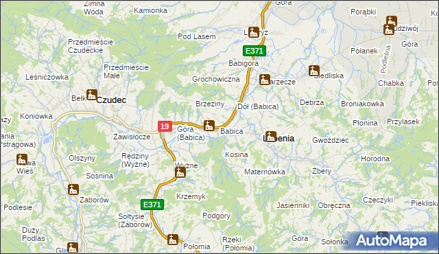 mapa Babica gmina Czudec, Babica gmina Czudec na mapie Targeo