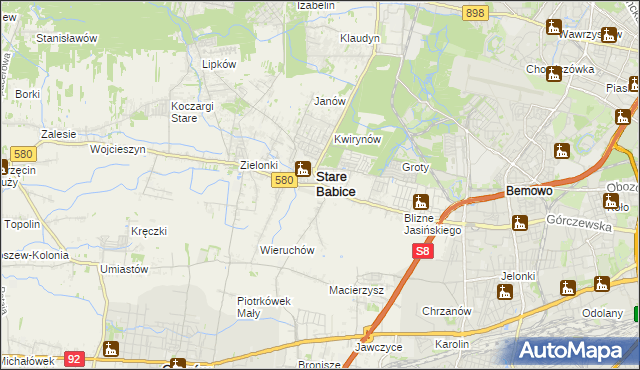 mapa Babice Nowe, Babice Nowe na mapie Targeo