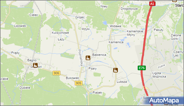 mapa Babienica, Babienica na mapie Targeo