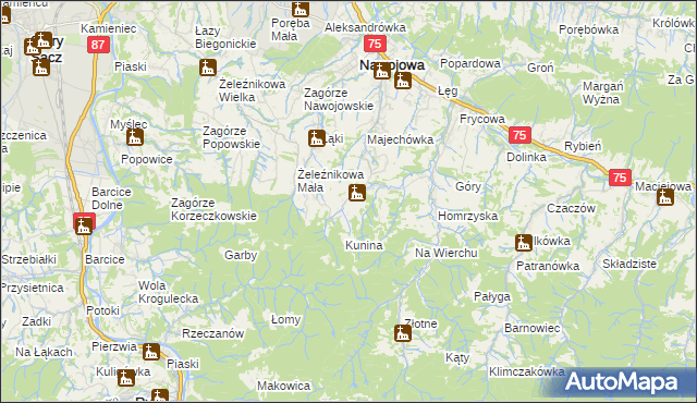 mapa Bącza-Kunina, Bącza-Kunina na mapie Targeo