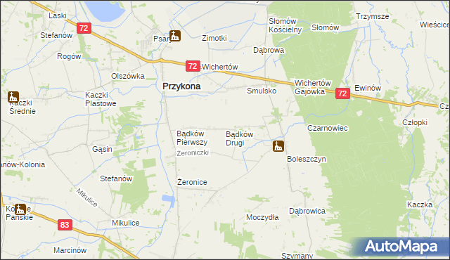 mapa Bądków Drugi, Bądków Drugi na mapie Targeo