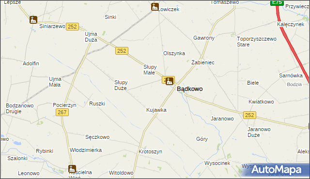 mapa Bądkówek, Bądkówek na mapie Targeo