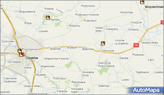 mapa Balbinów, Balbinów na mapie Targeo