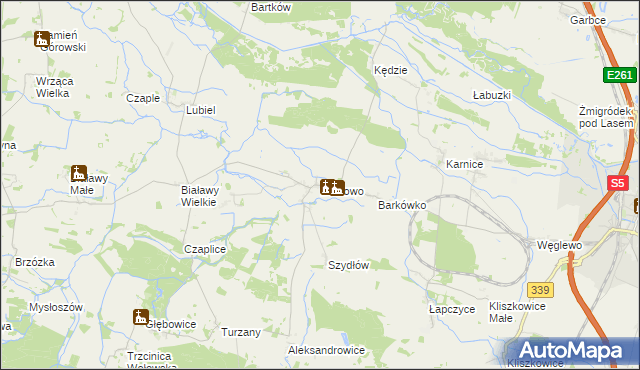 mapa Barkowo gmina Żmigród, Barkowo gmina Żmigród na mapie Targeo