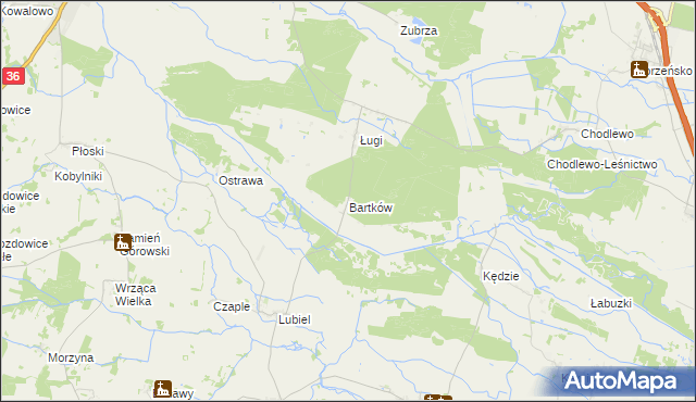 mapa Bartków gmina Wąsosz, Bartków gmina Wąsosz na mapie Targeo