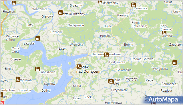 mapa Bartkowa-Posadowa, Bartkowa-Posadowa na mapie Targeo