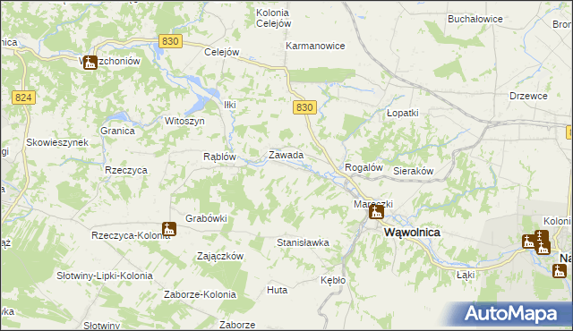 mapa Bartłomiejowice gmina Wąwolnica, Bartłomiejowice gmina Wąwolnica na mapie Targeo