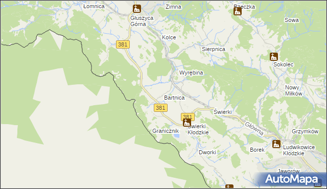 mapa Bartnica, Bartnica na mapie Targeo