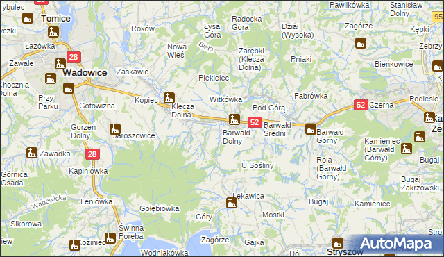 mapa Barwałd Dolny, Barwałd Dolny na mapie Targeo