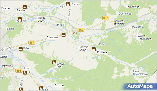 mapa Basznia Górna, Basznia Górna na mapie Targeo